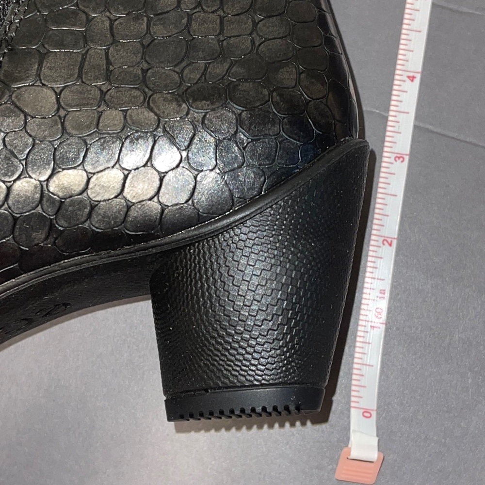 Ecco Scultpured 45 Black Buffed Silver Ankle Booties Sz 41(10-10.5) NEW IN BOX - Picture 8 of 10